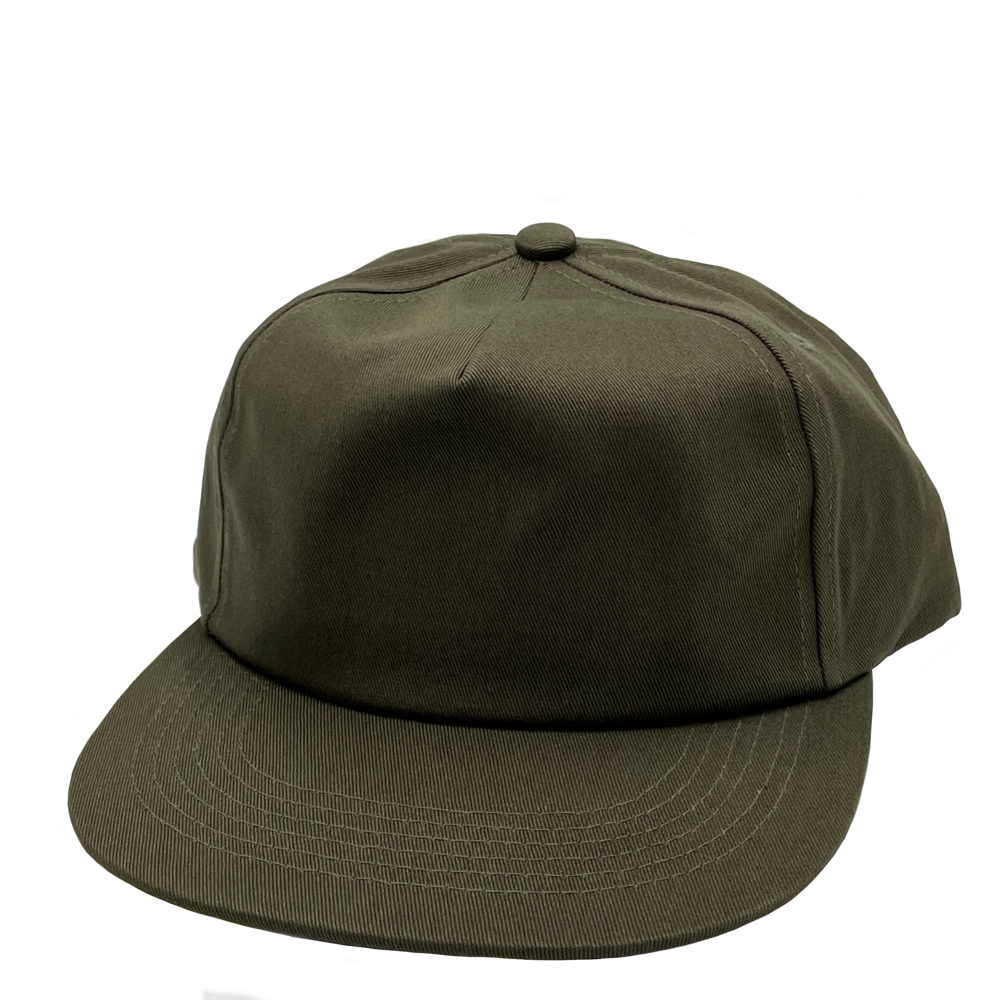 100% Cotton 5 Panels Unstructured Flat Bill Cap (Item# GNV
