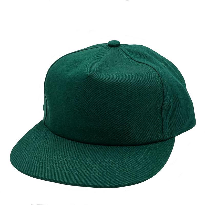 100% Cotton 5 Panels Unstructured Flat Bill Cap (Item# GNV