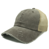 Pigment Dye with Polyester Mesh Distressed Cap (#GN-1012T)