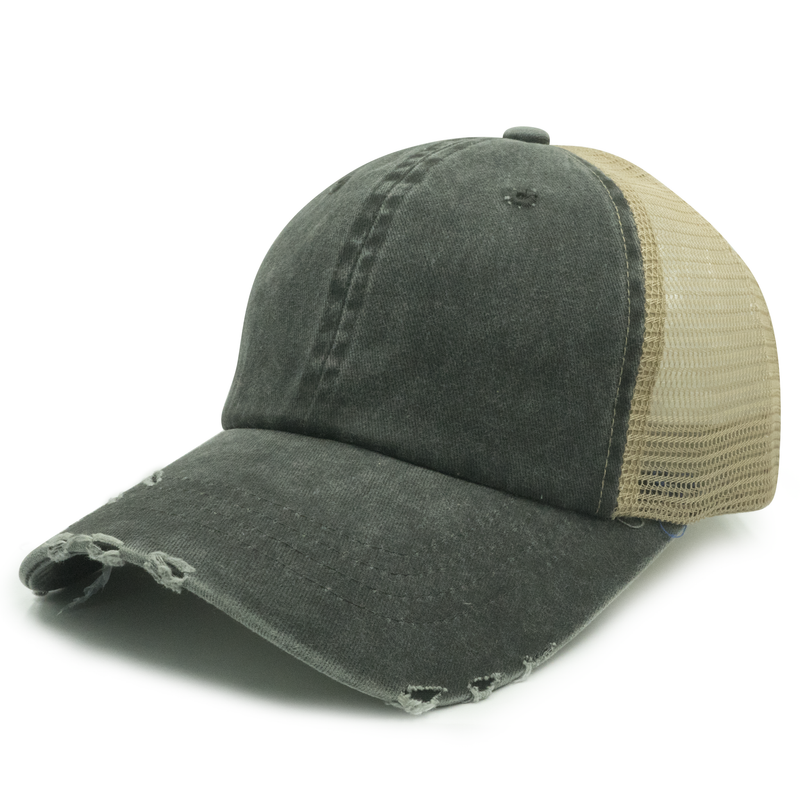 Pigment Dye with Polyester Mesh Distressed Cap (#GN-1012T) – Nissi