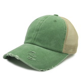 Pigment Dye with Polyester Mesh Distressed Cap (#GN-1012T)